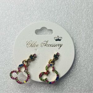 Chloe Accessory Heart Earrings with Multicolor Stones